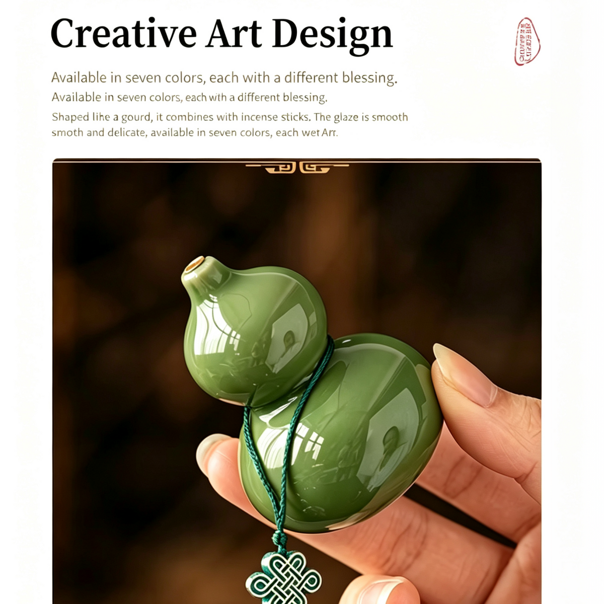 Aromatic Gourd Incense Holder with Pendant