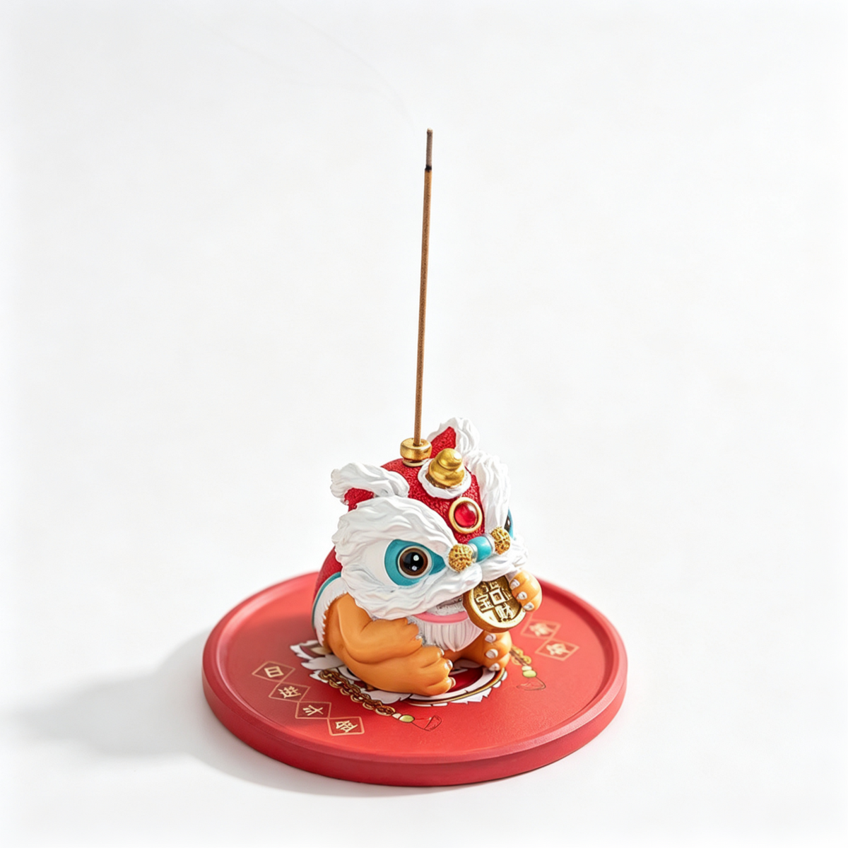 Lucky Lion Dance Incense Holder – Chinese New Year Desk Decor
