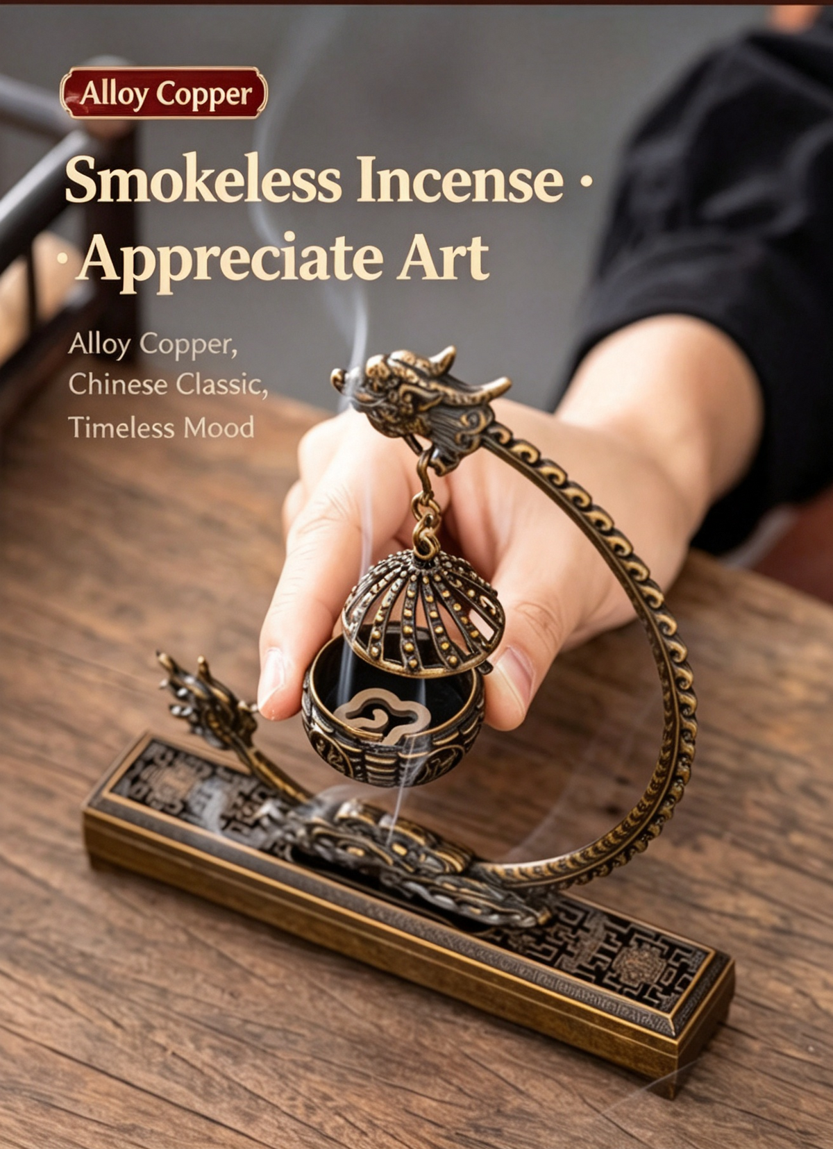Auspicious Dragon Hanging Incense Holder