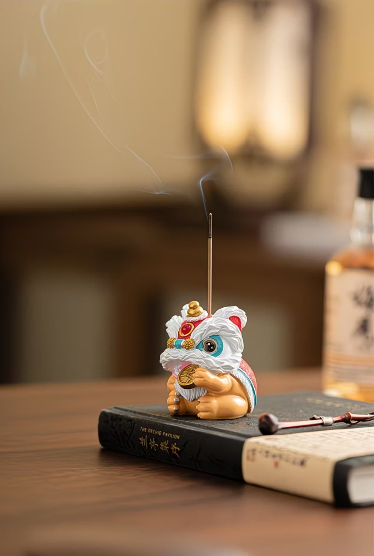 Lucky Lion Dance Incense Holder – Chinese New Year Desk Decor